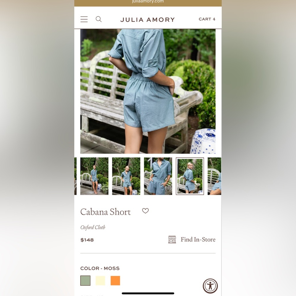 Julia Amory Blue Oxford Cabana Shorts Small New With Tags! - Picture 12 of 13